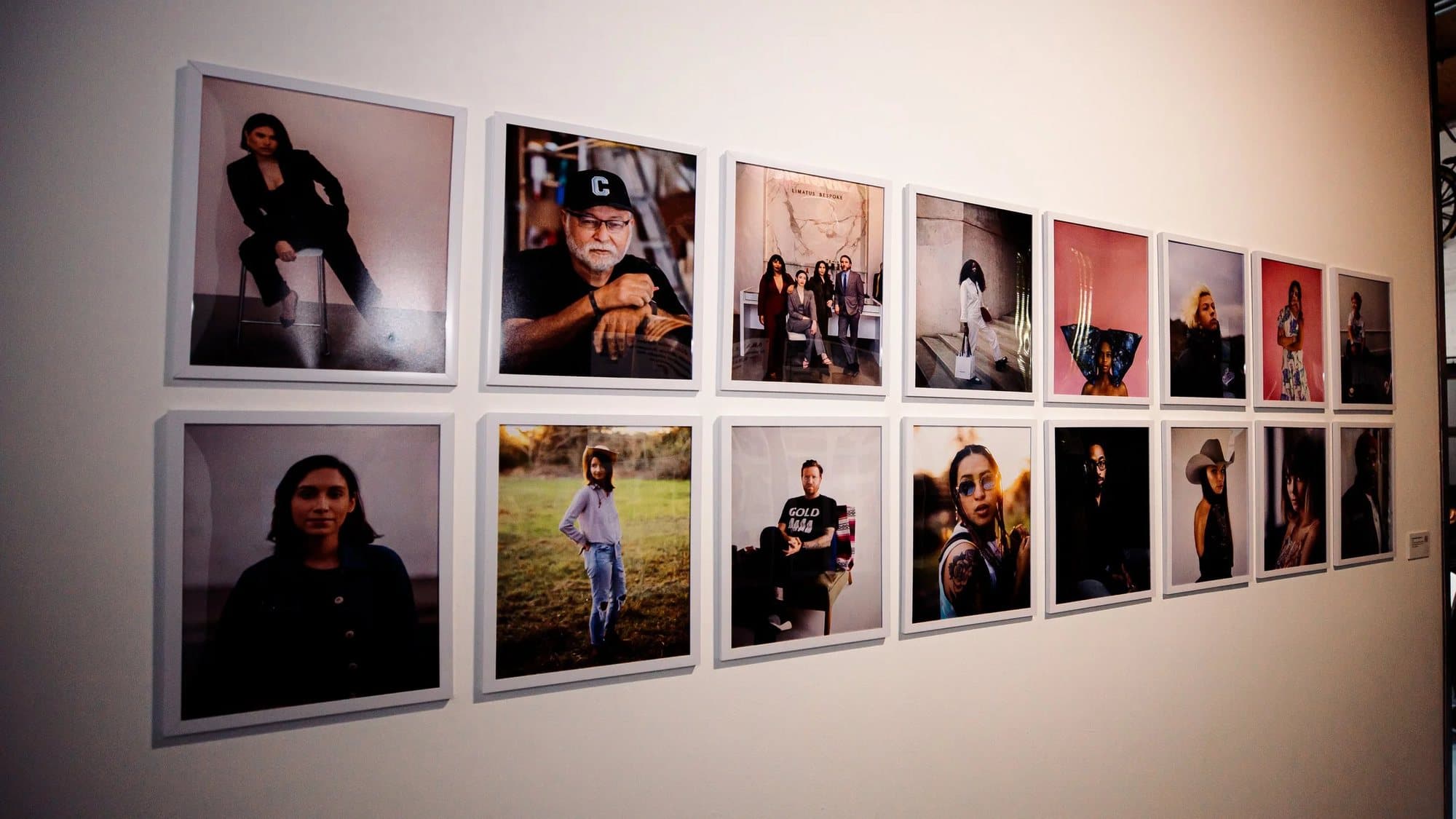 Gallery wall of framed portraits from the People Who Inspire Me series, arranged in two rows.